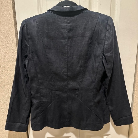 Lafayette 148 NY Linen/Silk Blazer Black/Cream Casual Office Career Academia ,6 - Picture 7 of 10